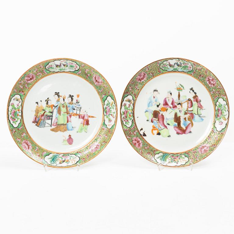 Parti porslin, 10 delar, Kanton, Kina, 1800-tal.