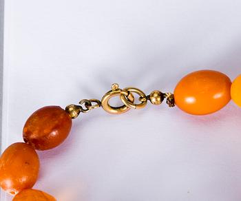 COLLIER SAMT ÖRHÄNGEN, bärnsten.
