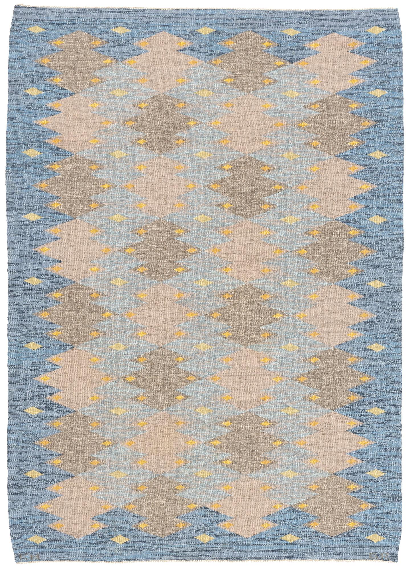 matta, rölakan, ca 224 x 159 cm, signerad KH GR.