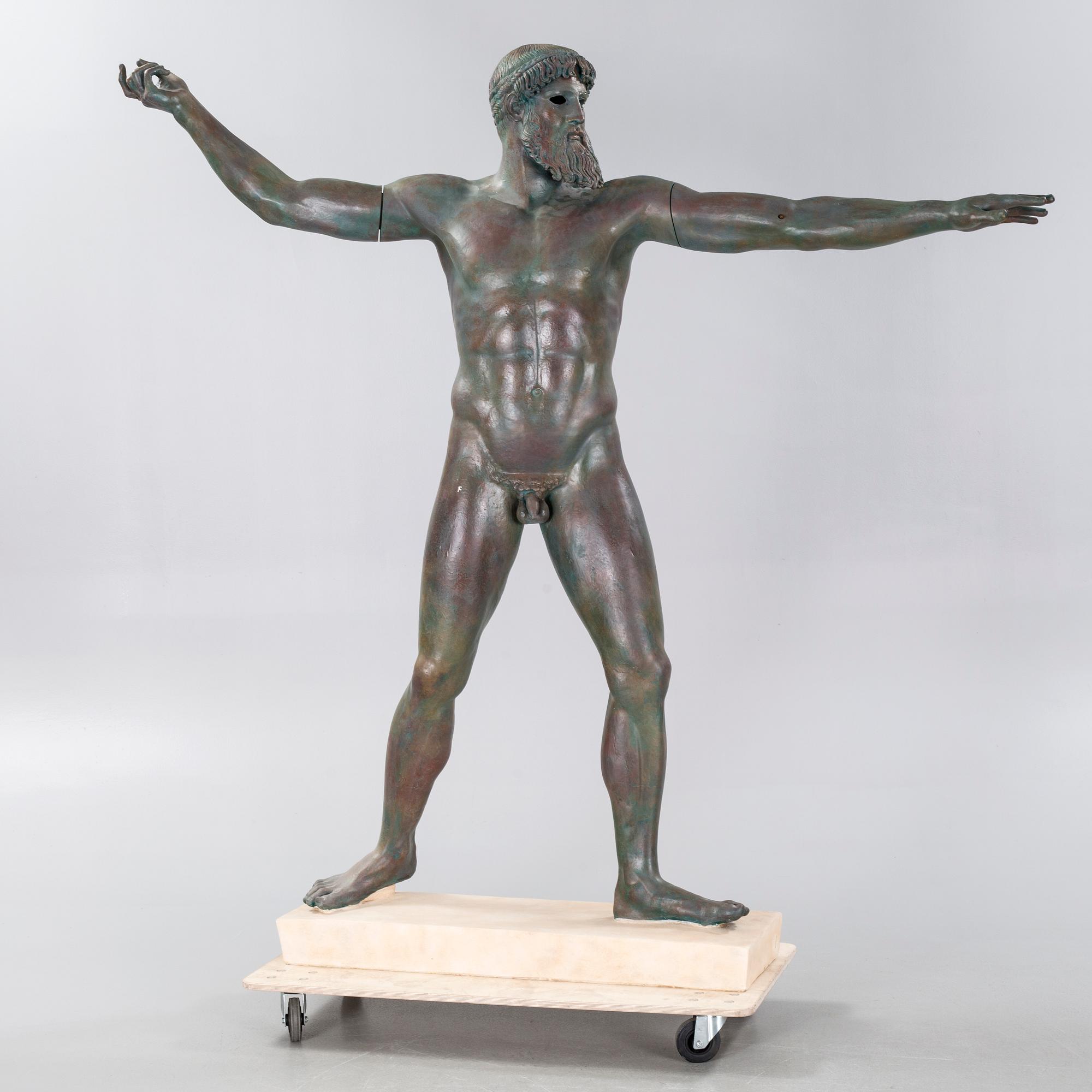 A plaster sculpture, Poseidon of Artemisium or Zeus of Artemisium, second half of the 20th century.