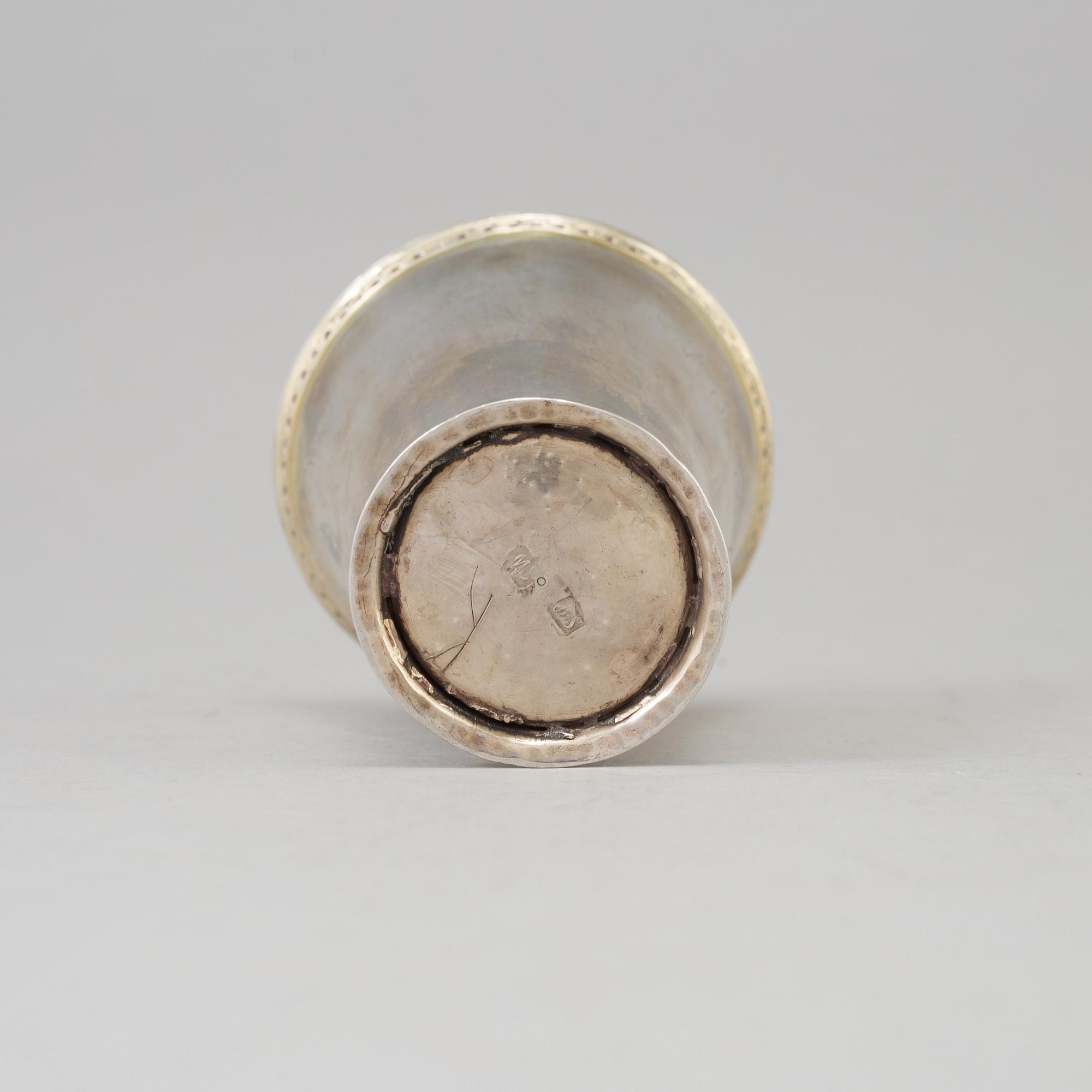 MARTIN SIMONIS,probably, Piteå, active 1756-9. A parcel gilt silver beaker.