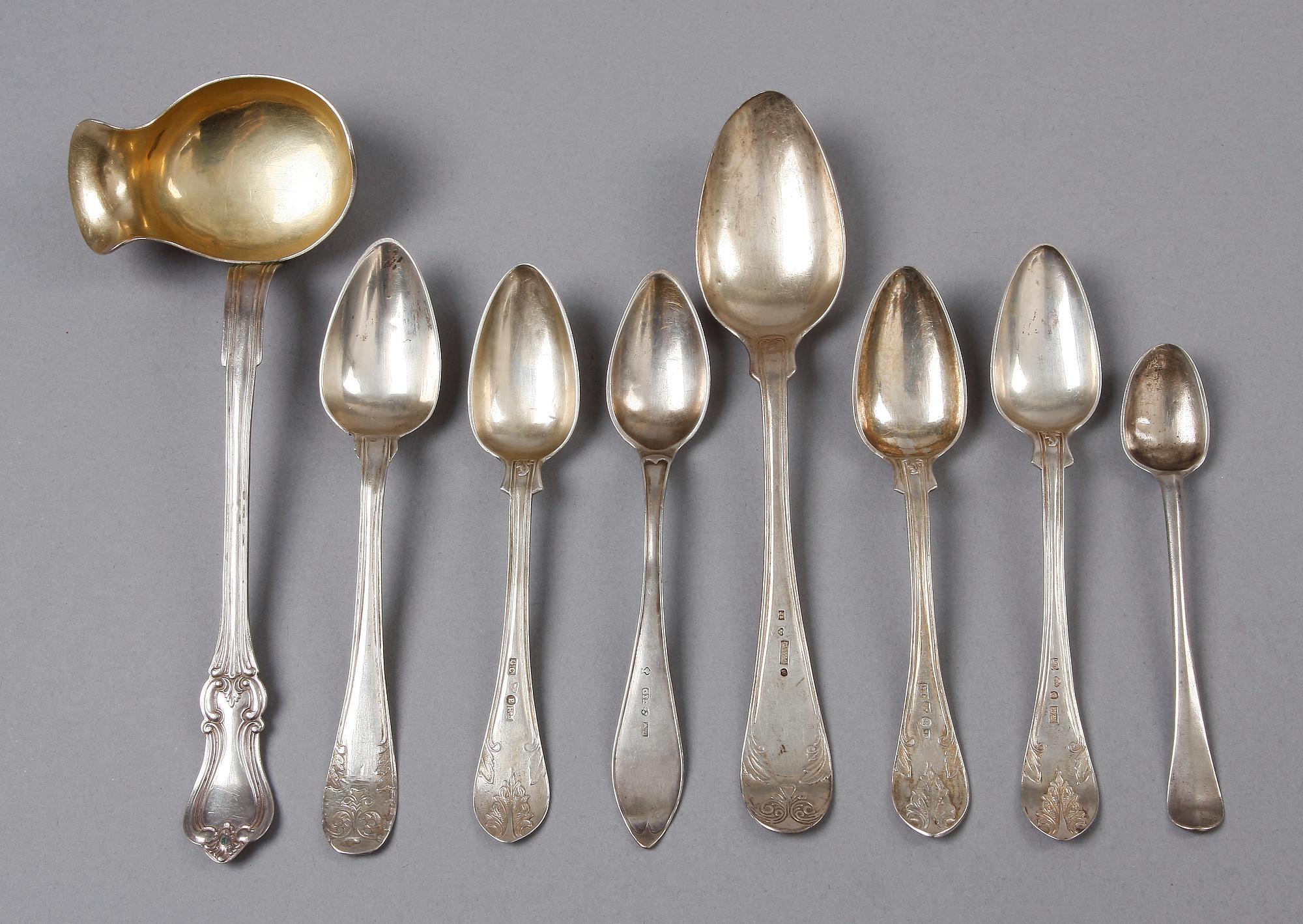 PARTI SKEDAR, 15 st, silver, bl a Arvid Kastman och Anders Gustaf Carlberg, Eksjö och Petter Åkerman, Stockholm, 1763-1876.