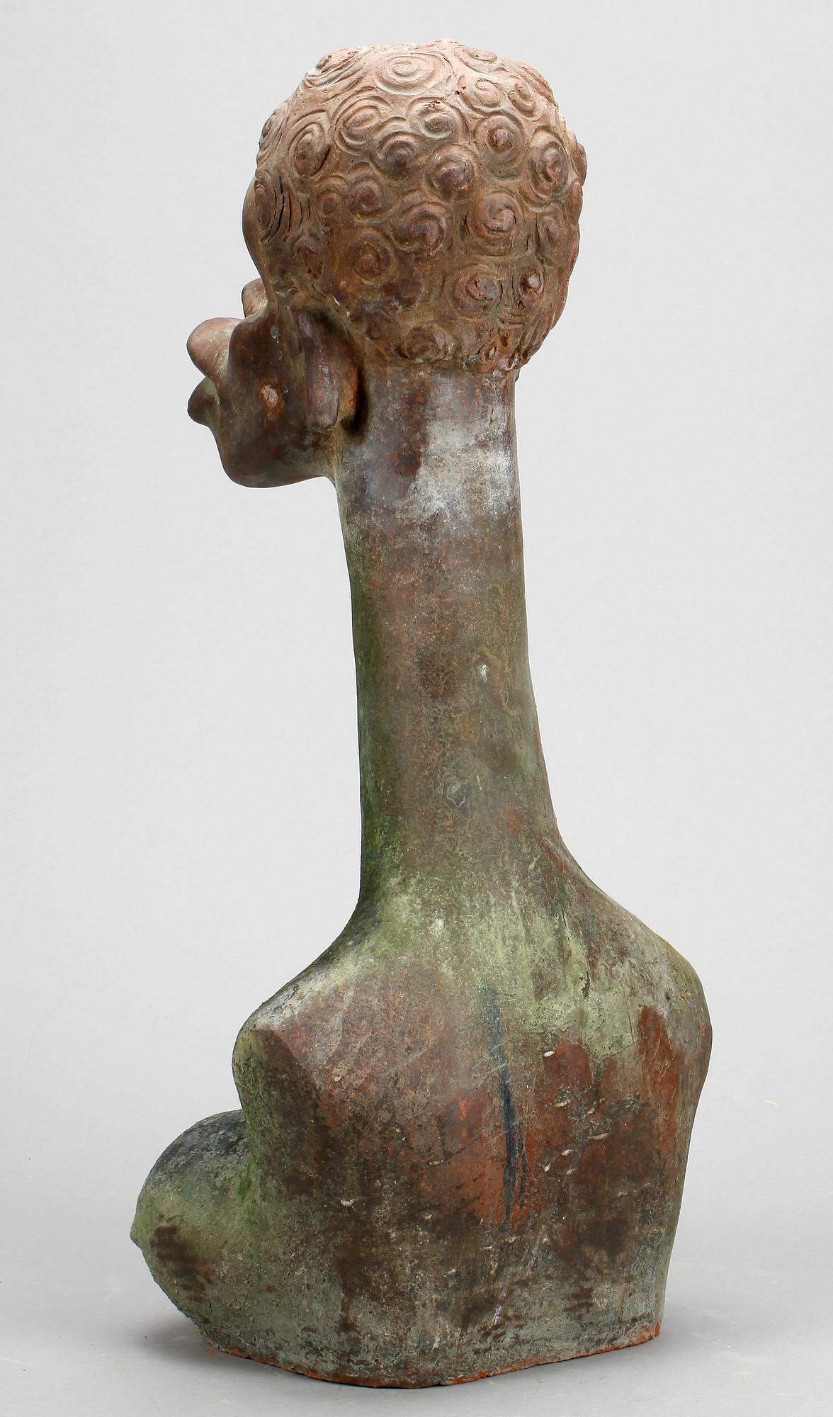 SKULPTUR, terrakotta, africana-typ, modern tillverkning.
