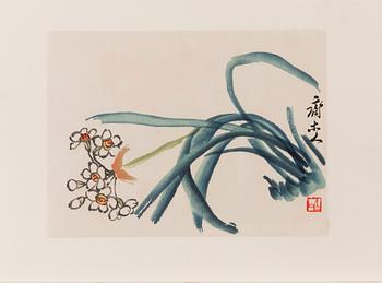 Qi Baishi, efter, träsnitt. Rong Baozhai, daterade 1953.