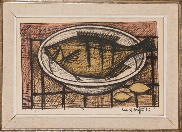 Bernard Buffet, stilleben med fisk.