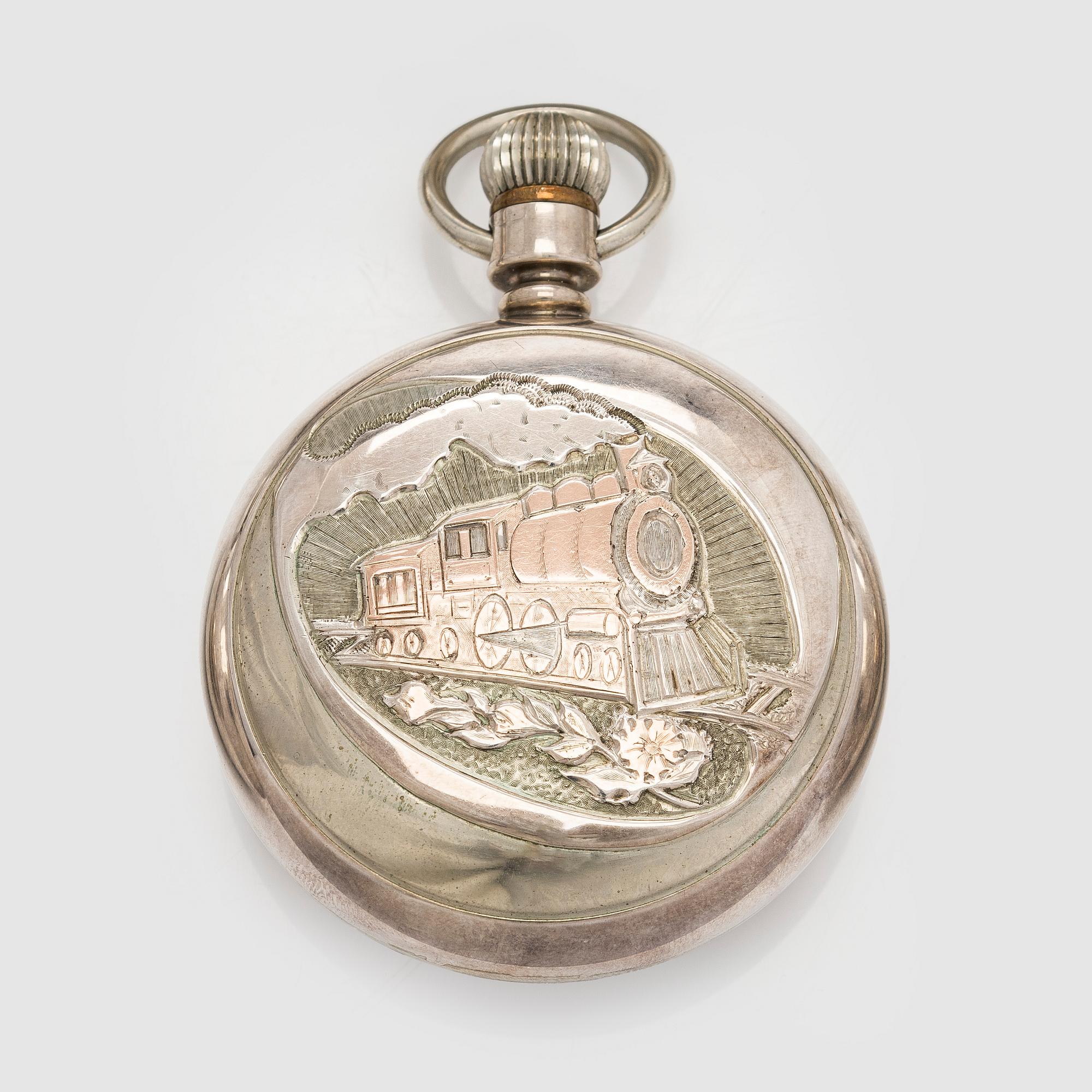 Kokoelma taskukelloja, 16 kpl, hopeaa.