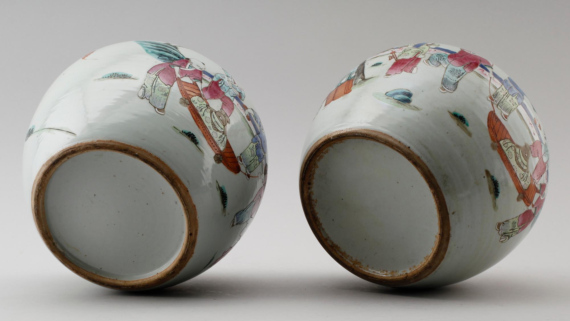 BOJANER, 1 par, porslin, Kina, 1800-tal.