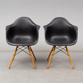 CHARLES & RAY EAMES, a pair of 'DAW' armchairs, Vitra, 2017.