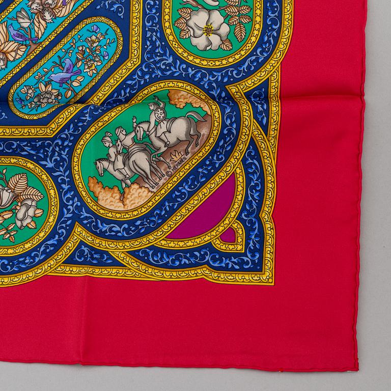 Hermès, a 'Qalamdan' silk scarf.