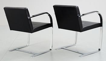 LUDWIG MIES VAN DER ROHE, karmstolar, ett par, "Brno", Knoll International, USA.