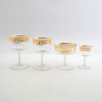 Glass service approximately 38 dlr, likely Murano, Venice, first half of the 20th century.