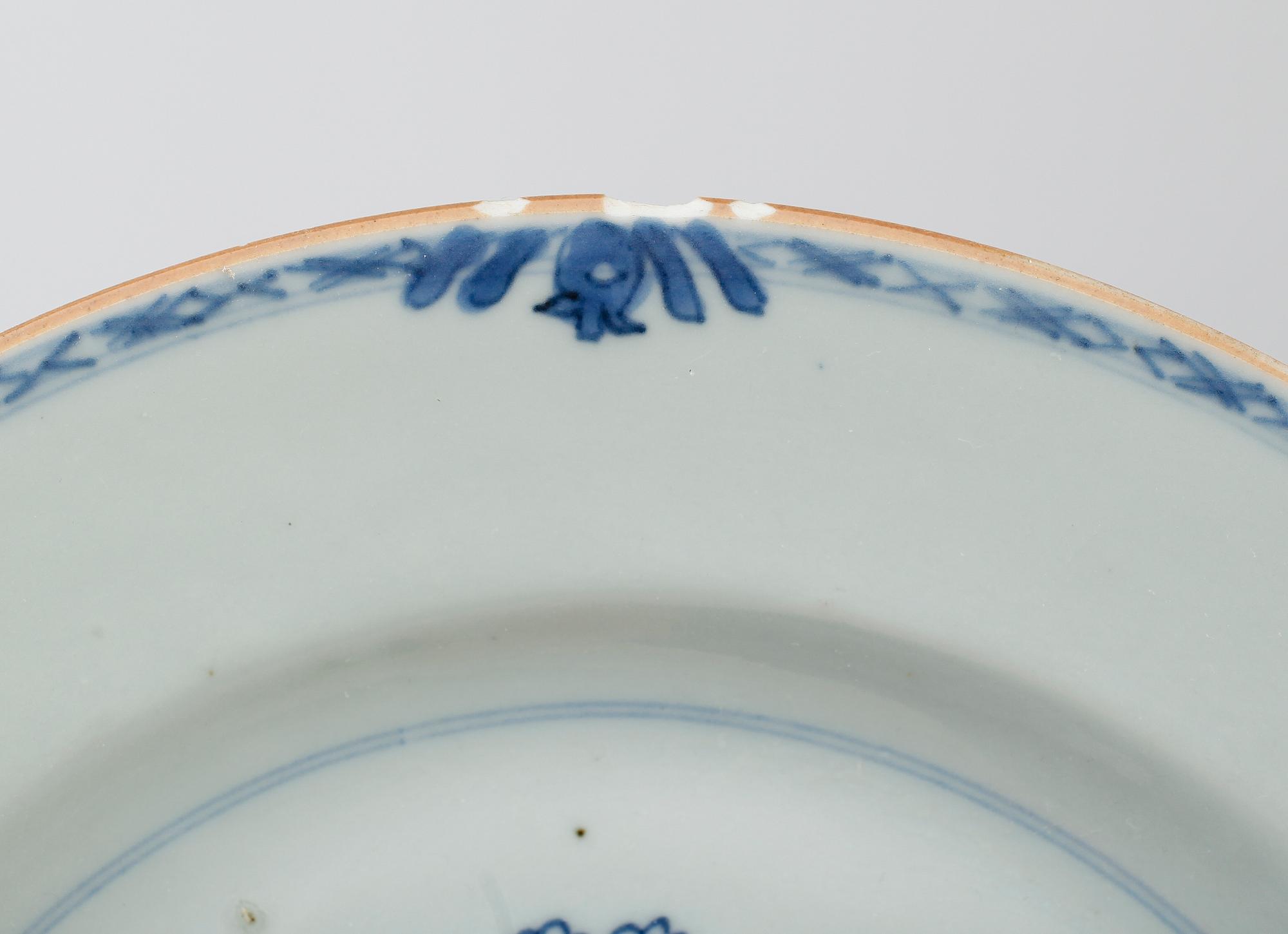 TALLRIKAR, 5 st (3+1+1), porslin, Kina, 1700-tal.