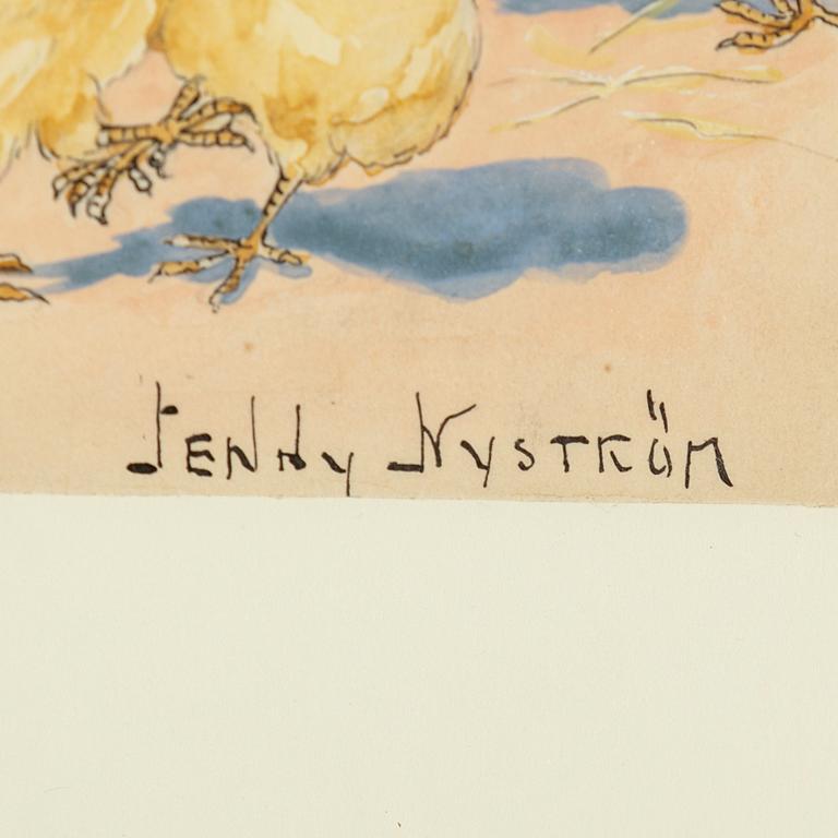 JENNY NYSTRÖM, watercolour & gouache,signed.