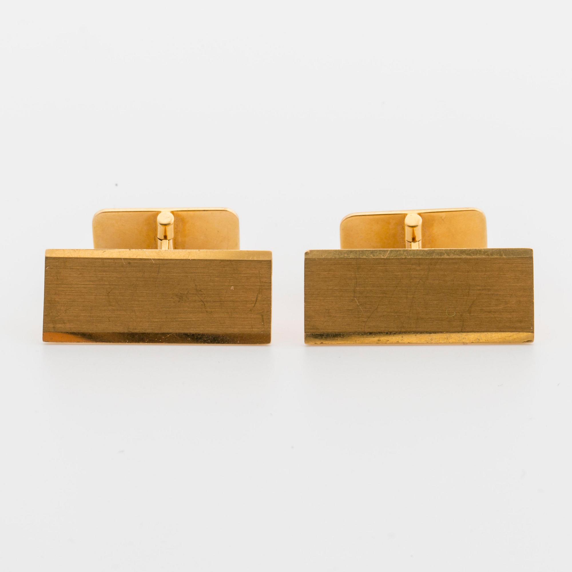 MANSCHETTKNAPPAR, ett par, 18K guld, Gustav Dahlgren Malmö, 1965,