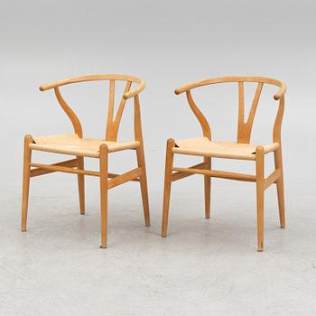 Hans J. Wegner, six armchairs, "Y-chair" model CH-24, Carl Hansen & Søn, Denmark.