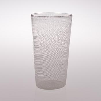 A Venini filigree glass vase, signed Venini Murano.