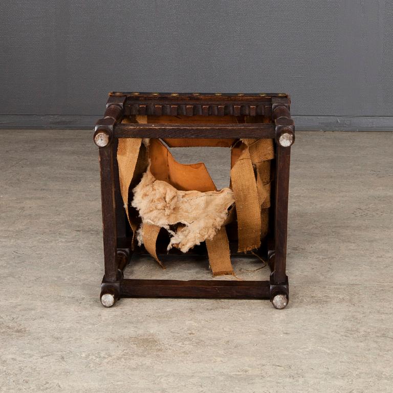 KARMSTOLAR, 2 st, och STOLAR, 6 st, barockstil, 1800-talets slut.