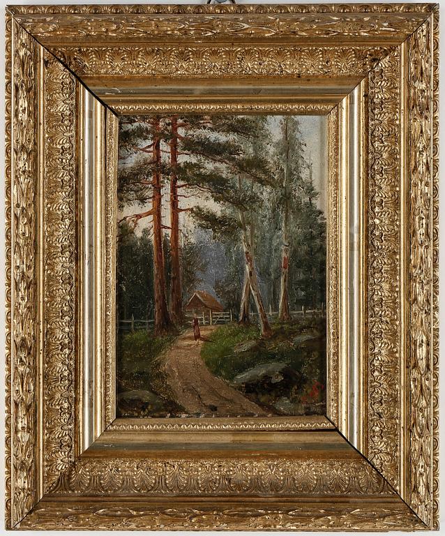 OKÄND KONSTNÄR 1800/1900-TAL, olja på pannå, signerad TB och daterad -85.