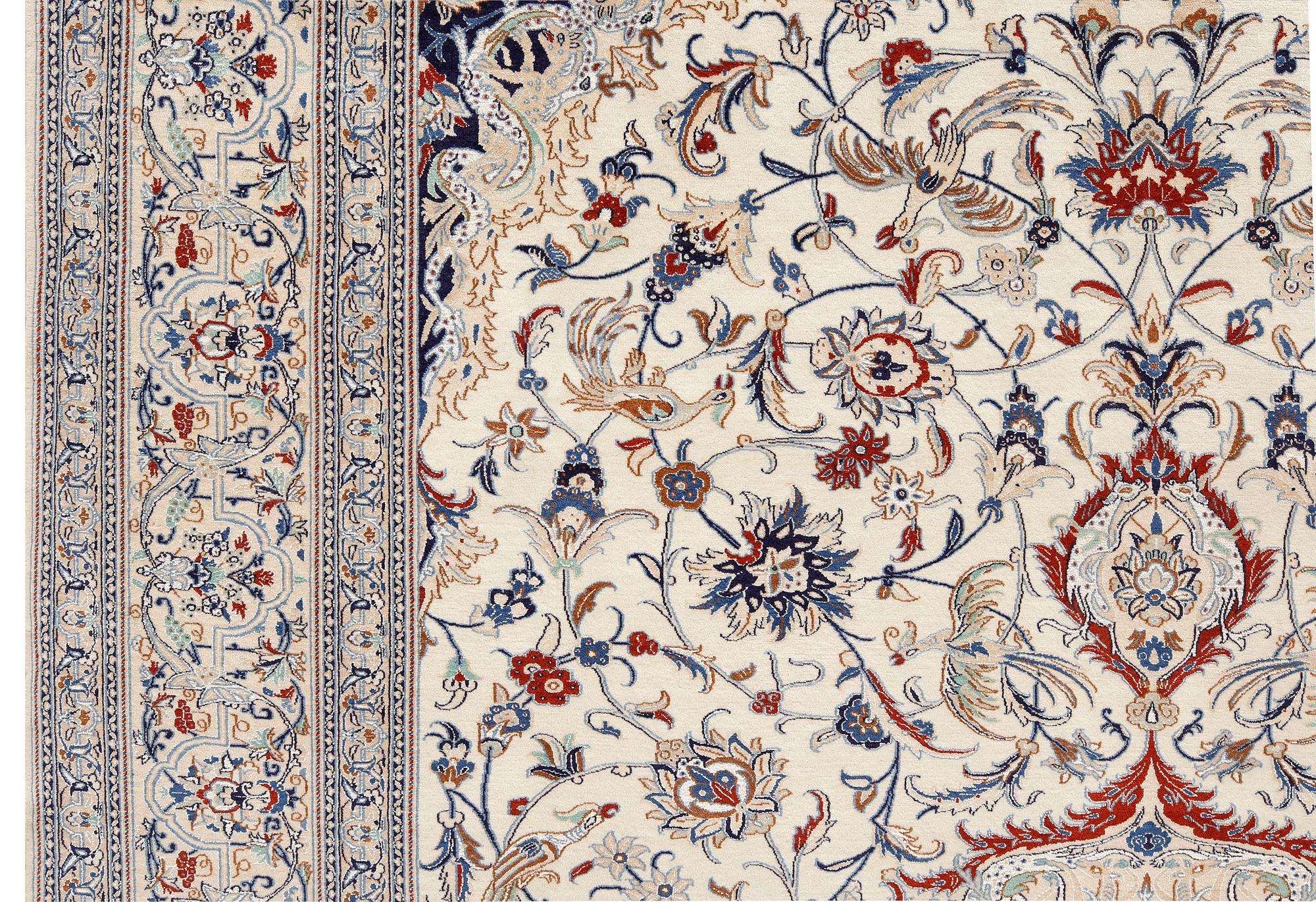 Matta, Nain, figural, Part Silk, S.K 6LAA, ca 304 x 205 cm.