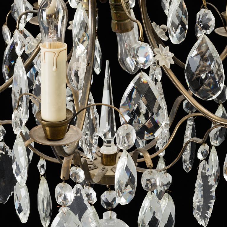 An early 20th century rococo style chandeliere.