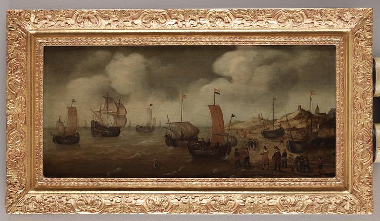 Cornelis Verbeeck, Holländska köpmän och fartyg vid kust.