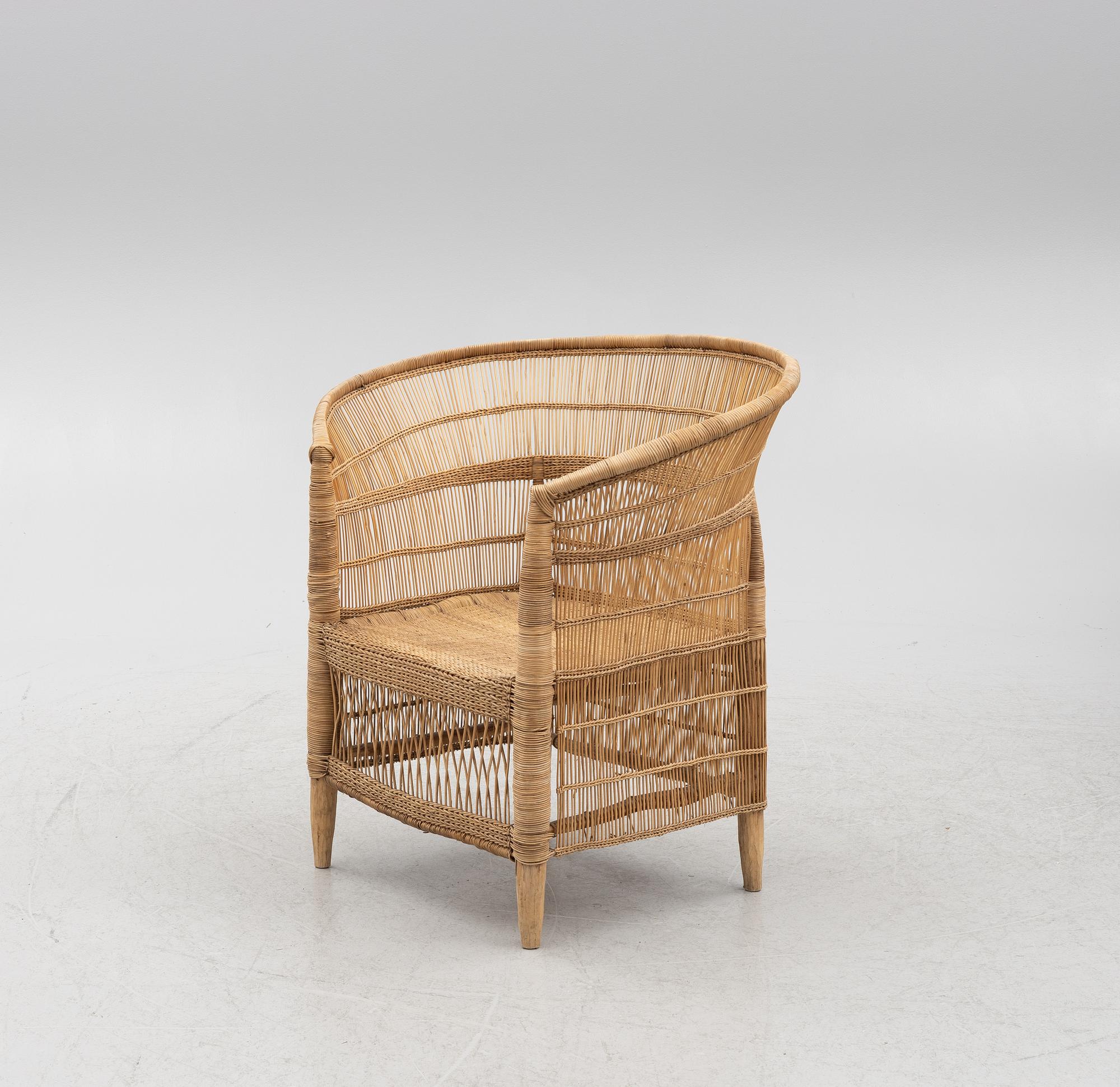 Armchair, rattan, second half of the 20th century.