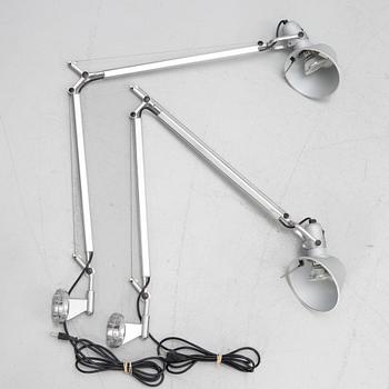 Michele De Lucchi & Giancarlo Fassina, a pair of "Tolomeo" wall lamps, Artemide, Italy.