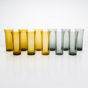 Kaj Franck, a 11-piece set of juice glasses, Nuutajärvi 1958-63.