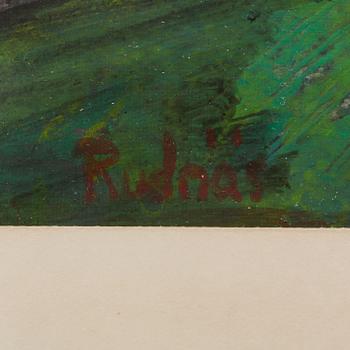 STEN-BIRGER RUDNÄS, gouache på papper, signerad Rudnäs.