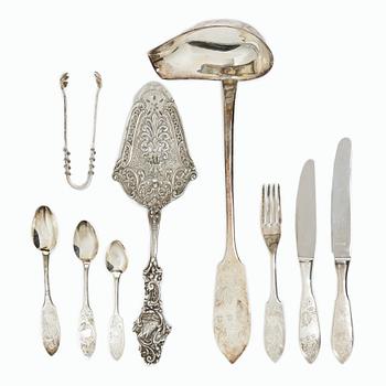 Cutlery set, 44 pieces, silver, “Tornedal”, including mark of CO Persson, Haparanda, 1953.
