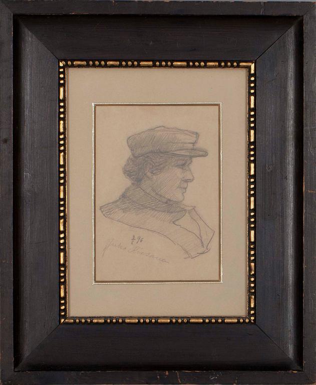 JUHO RISSANEN, blyertsteckning, sign. och dat. 9/6 -96.