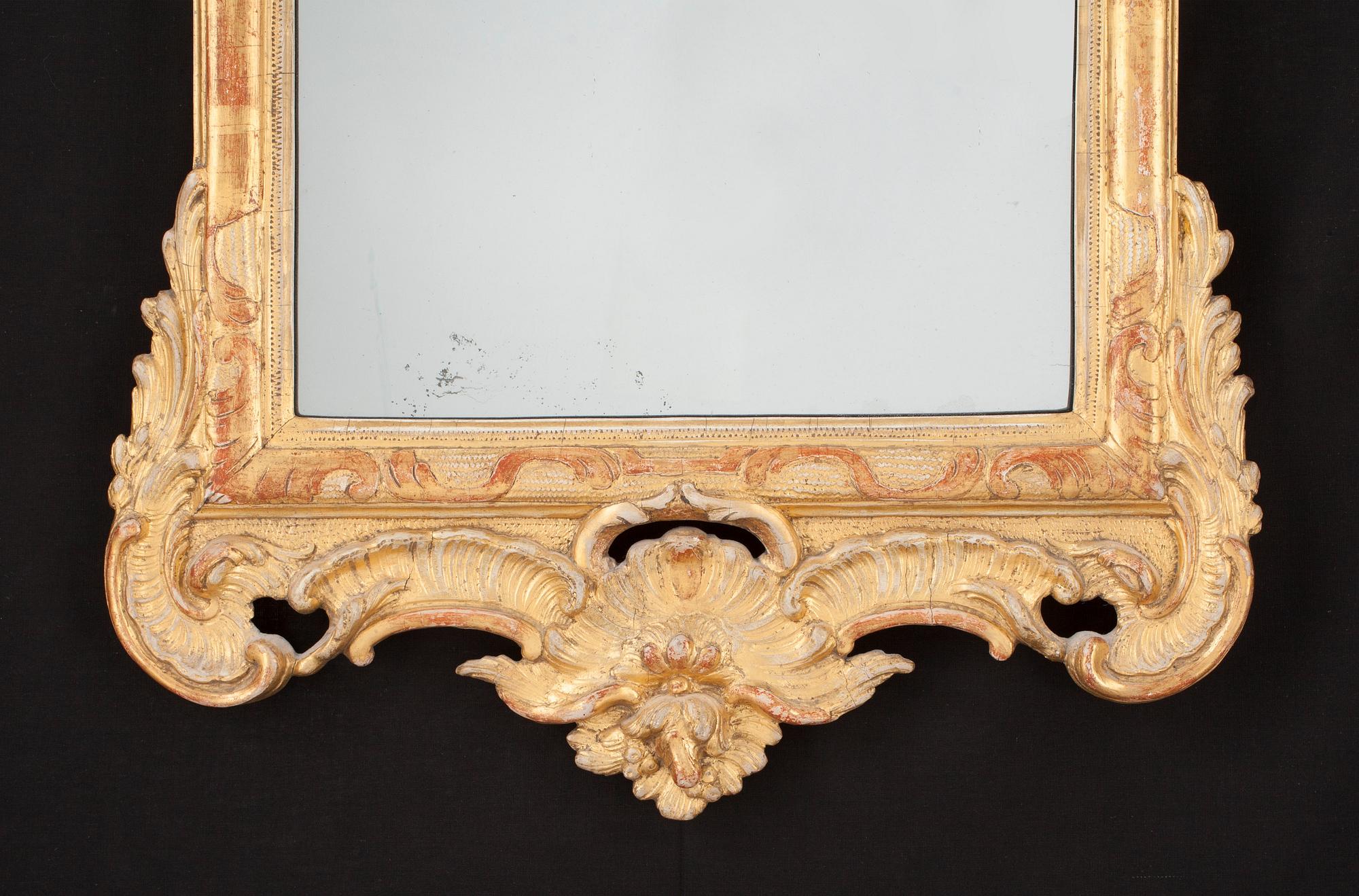 A Swedish Rococo 18th century mirror.