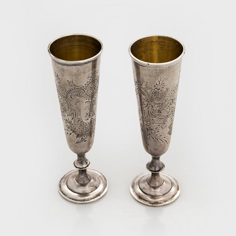 A pair of silver flutes, Wilhelm Porthan Vyborg 1989.