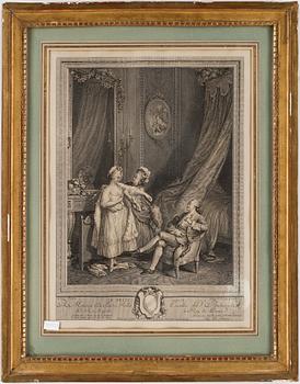 KOPPARSTICK, ett par. Nicolas De Launay, 1700-tal.