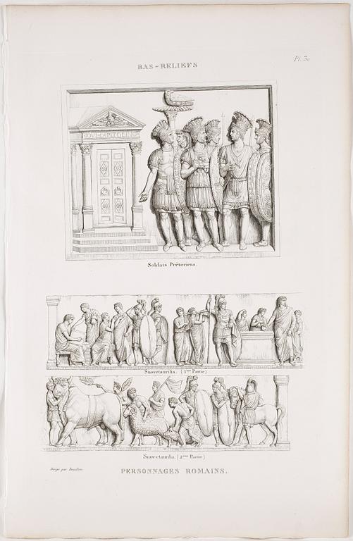 PIERRE BOUILLON, Kopparstick, 2 st, 1800-talets första fjärdedel.