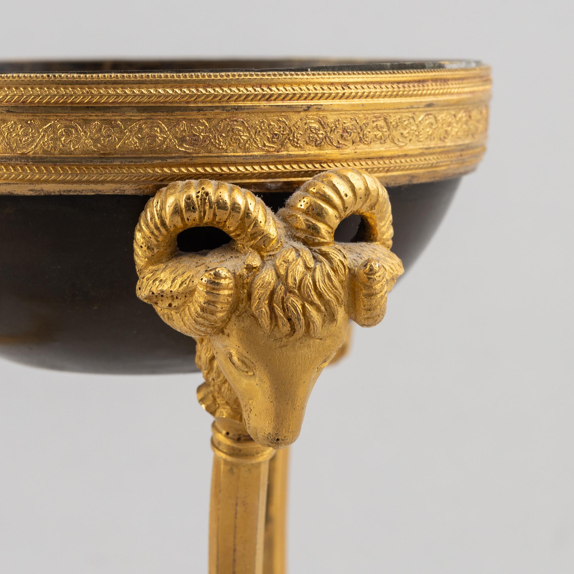 A French Empire ormolu and patinated bronze brûle-parfum, early 19th century.