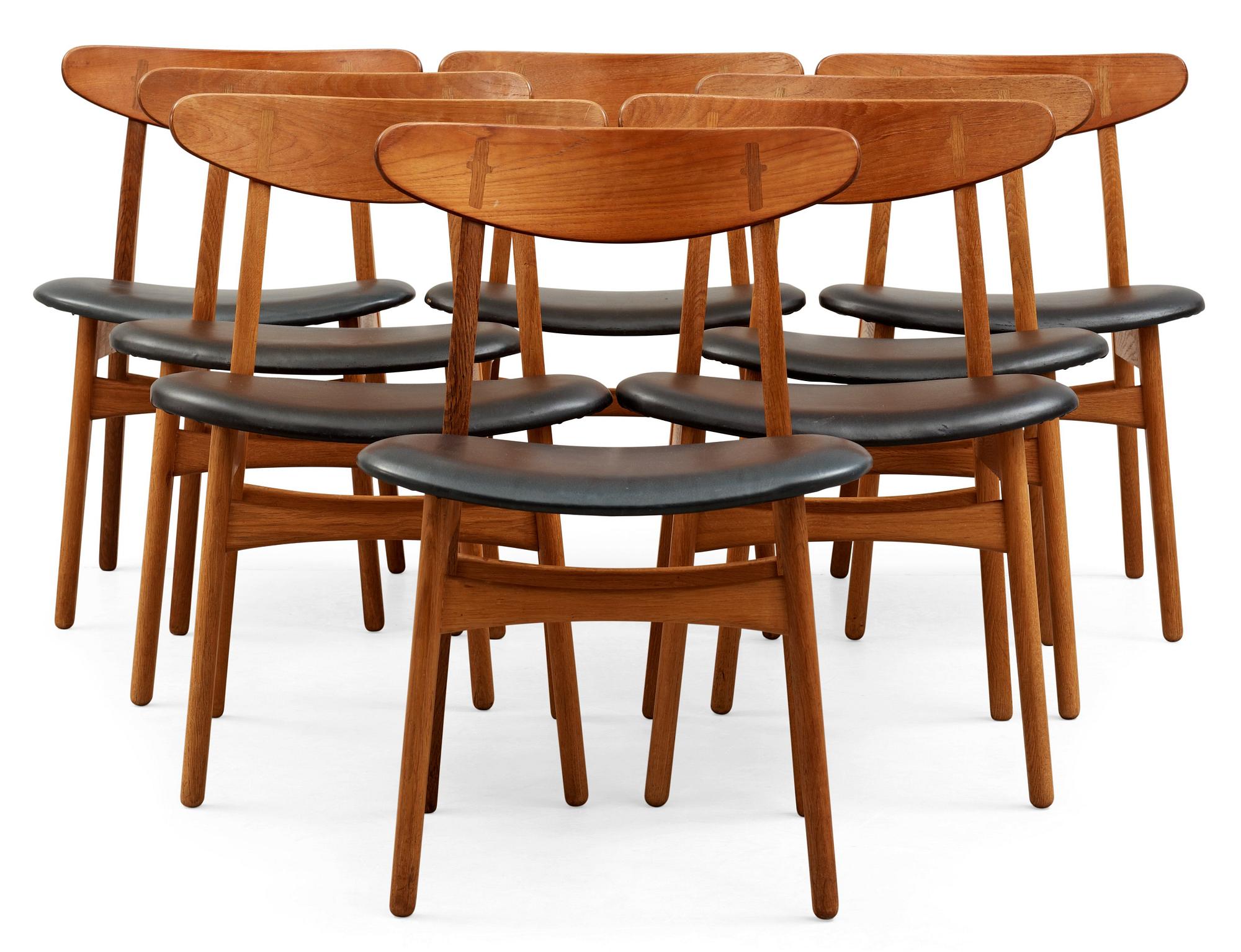 A set of eight Hans J Wegner 'CH-30' teak and oak chairs, by Carl Hansen & Son, Denmark 1950's-60's.