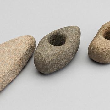 Three SScandinavian shaft hole axes, possibly the Neolithic Age.