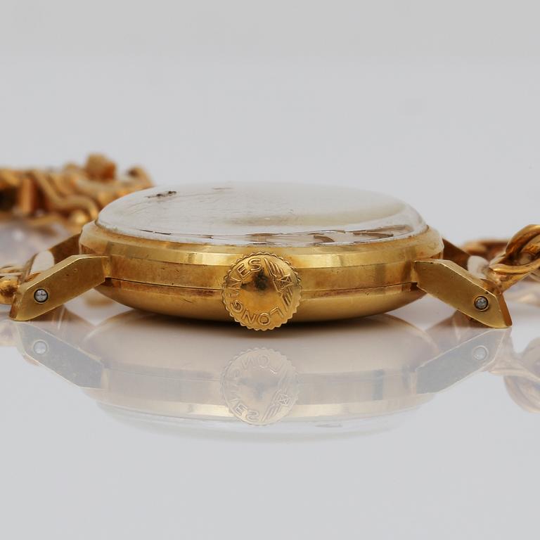 ARMBANDSUR, manuell, 18k guld, Longines, vikt ca 21g.