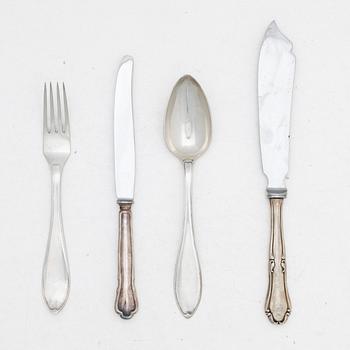 Cutlery, 28 pieces, silver, including CG Hallberg, Stockholm, 1904.