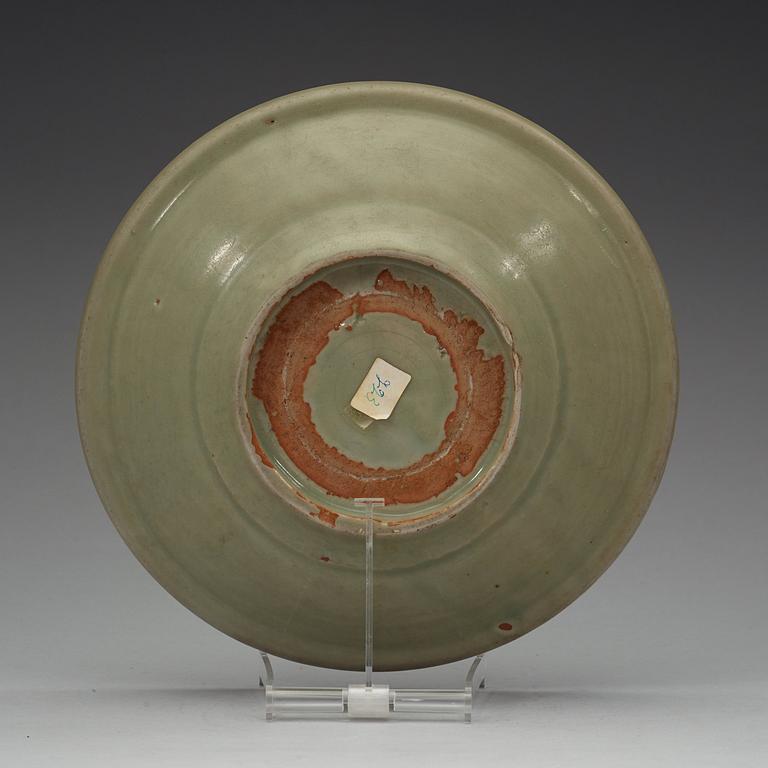 A celadon glazed dish, Ming dynasty (1368-1644).