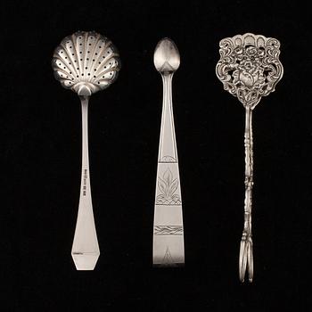 BESTICK, 3 st, silver, finska stämplar. Tot. vikt 121,8 g.