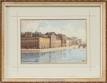 FREDRIK ISBERG, 4 st, akvareller. Sign.