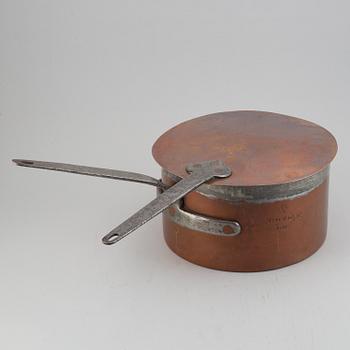 A cooking pot and a lid, Tullgarns Slott, Sweden, dated 1851.