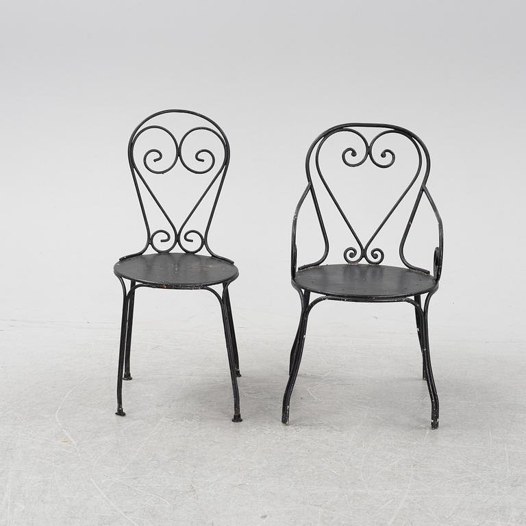 Trädgårdsstolar, 4 + 3 st, 1900-talets mitt/första hälft.