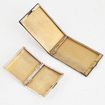 Cigarette cases, 2 pcs, 925 and 835 silver respectively.