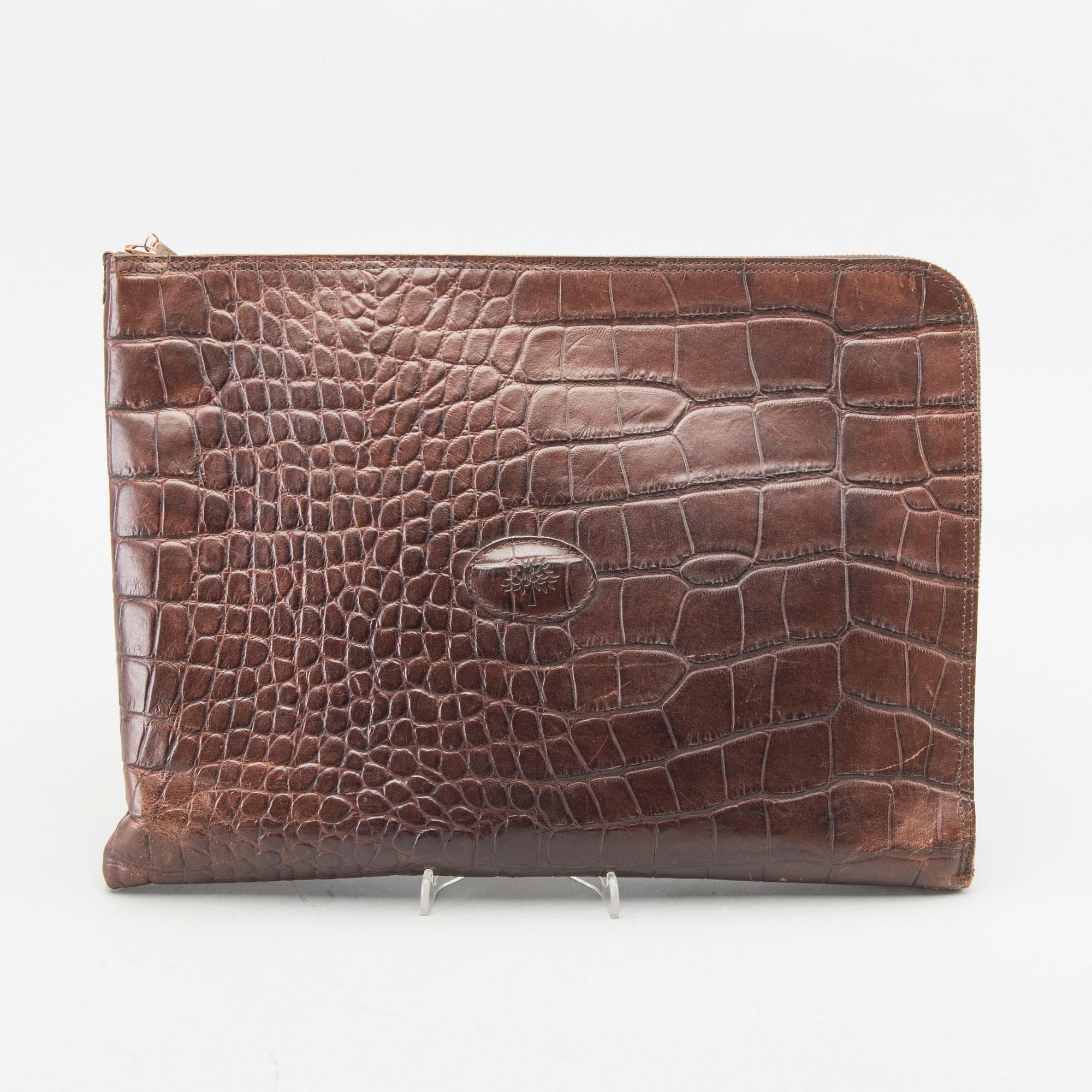 A Mulberry lethter briefcase and document case.