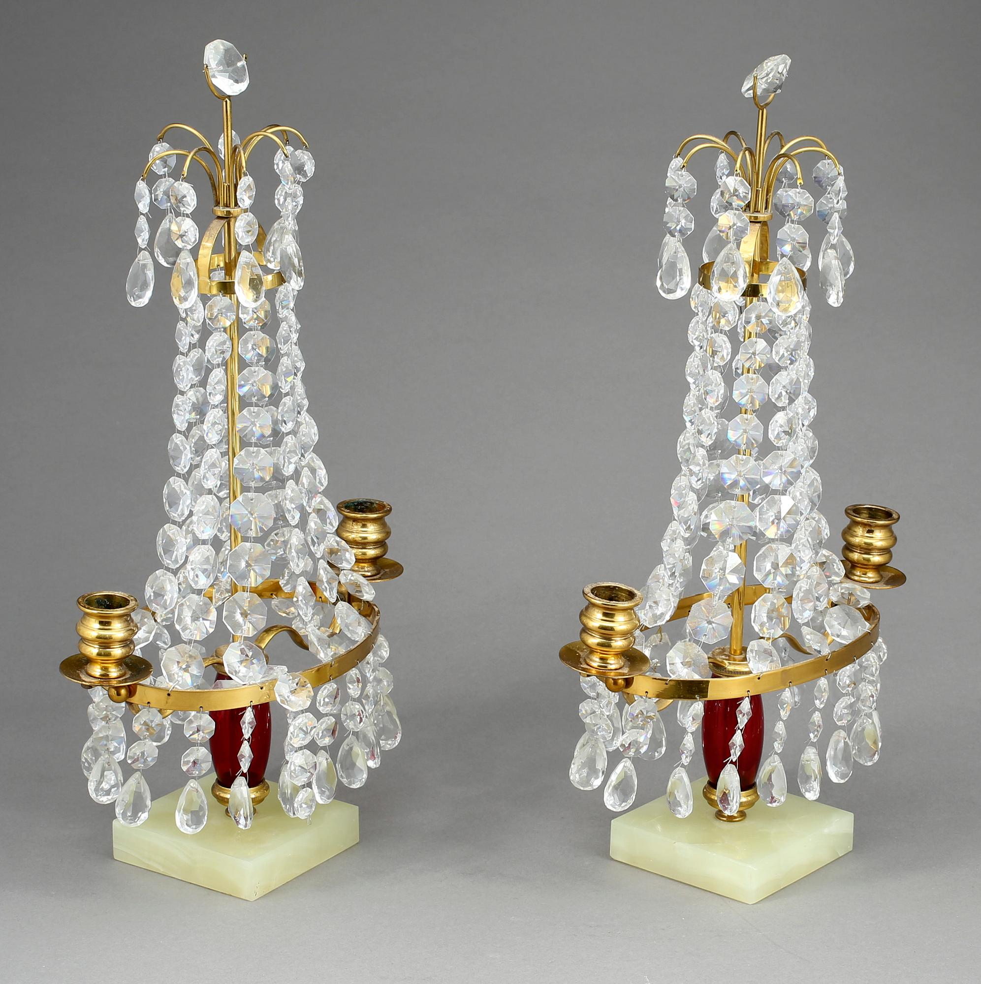 BORDSLYSTRAR, ett par, gustaviansk stil. 1900-tal.