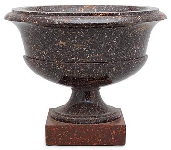 566. A Swedish Empire 19th century porphyry bowl.