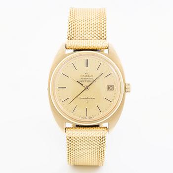 Omega, Constellation, "C", "Linen Dial", wristwatch, 35 mm.